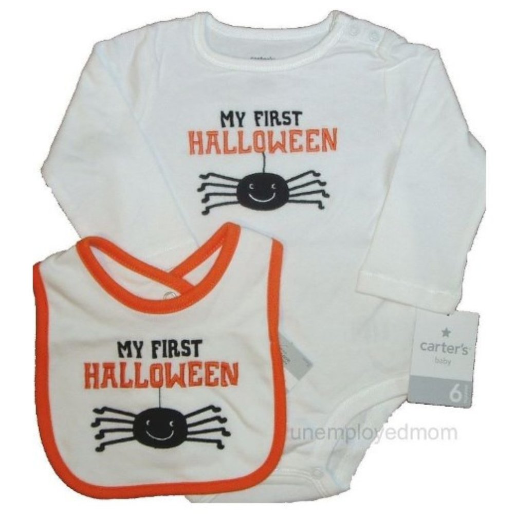 Spider My 1st Halloween Bodysuit Baby Bib